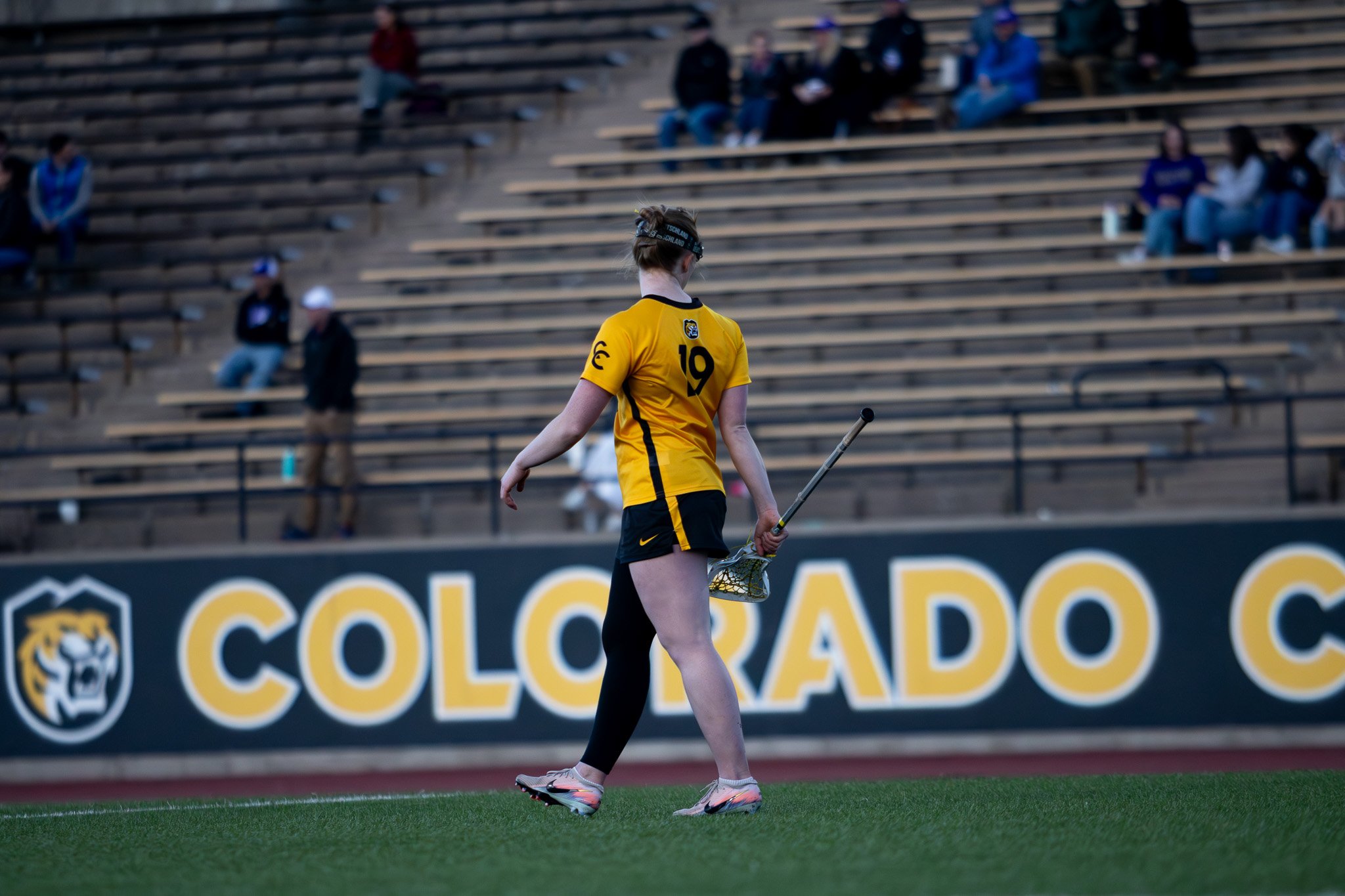 CC women's lacrosse player attacking