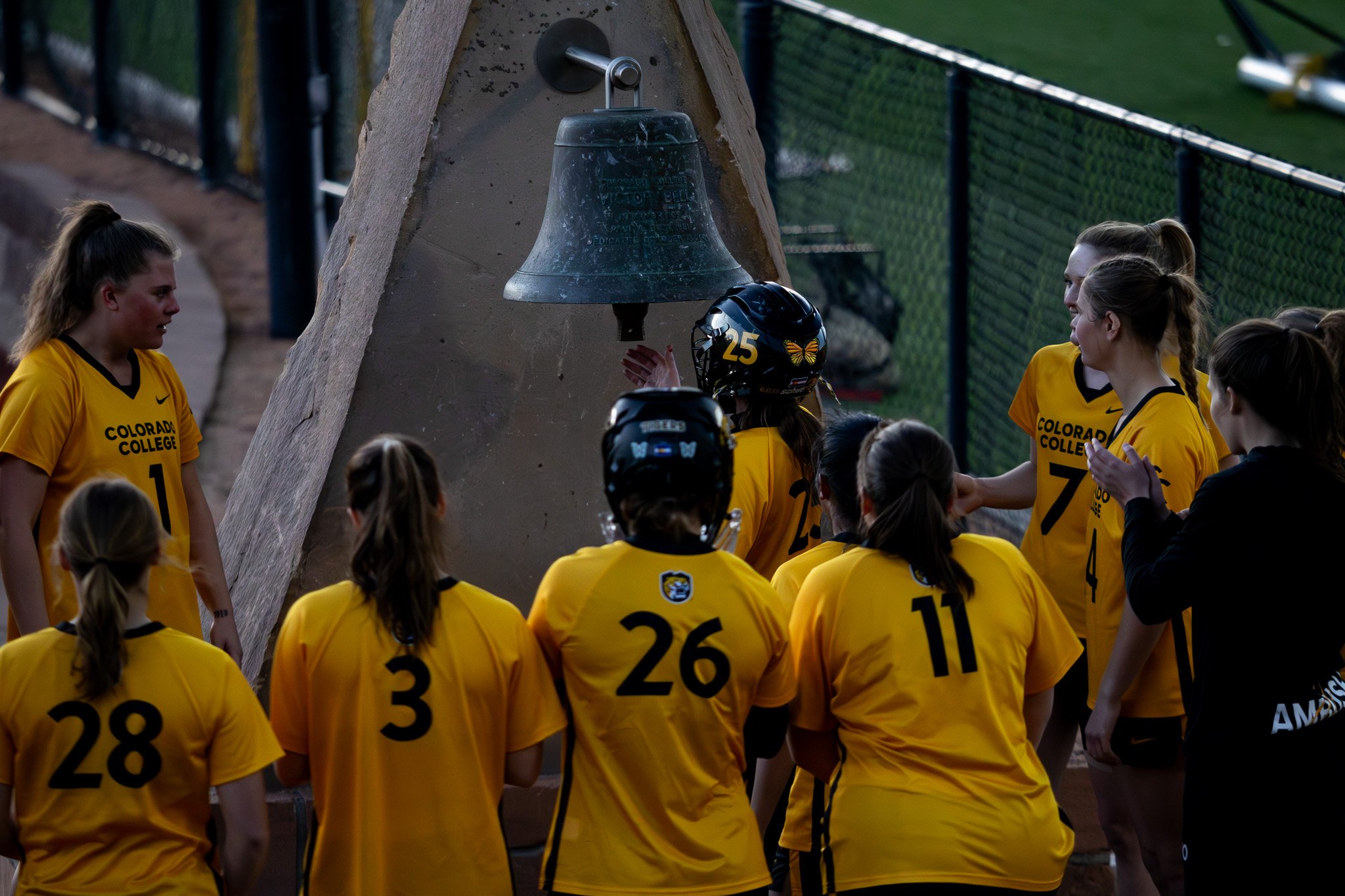 CC women's lacrosse player mid-game