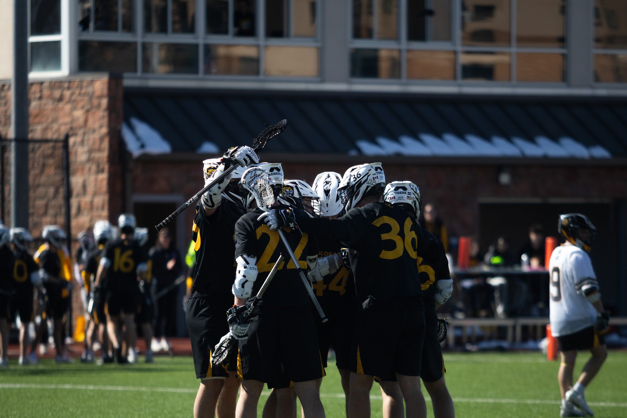 CC men's lacrosse player in motion